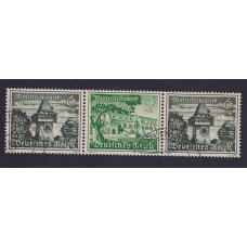 ALEMANIA 1939 ESTAMPILLAS SE-TENANT ZUSAMMENDRUCKE USADAS QUE SON MUCHO MAS ESCASAS MICHEL W137 8 EUROS